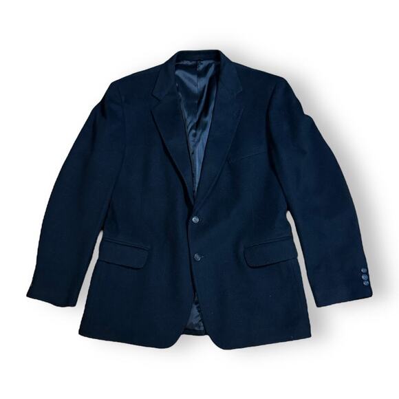 Vintage Stripling & Cox Blazer Black Cashmere and Wool 2 Button Tailored ~Sz 44 - Picture 3 of 8